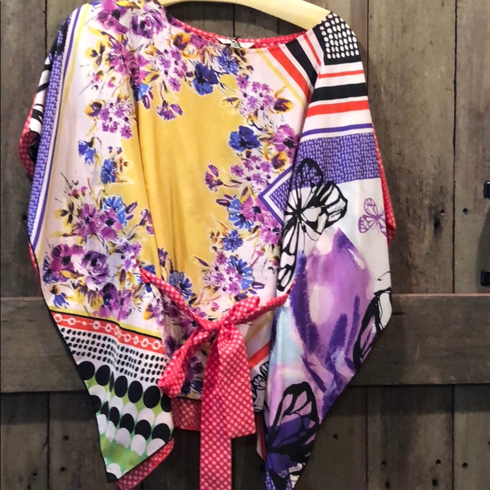 CAbi Multicolor Floral Blouse